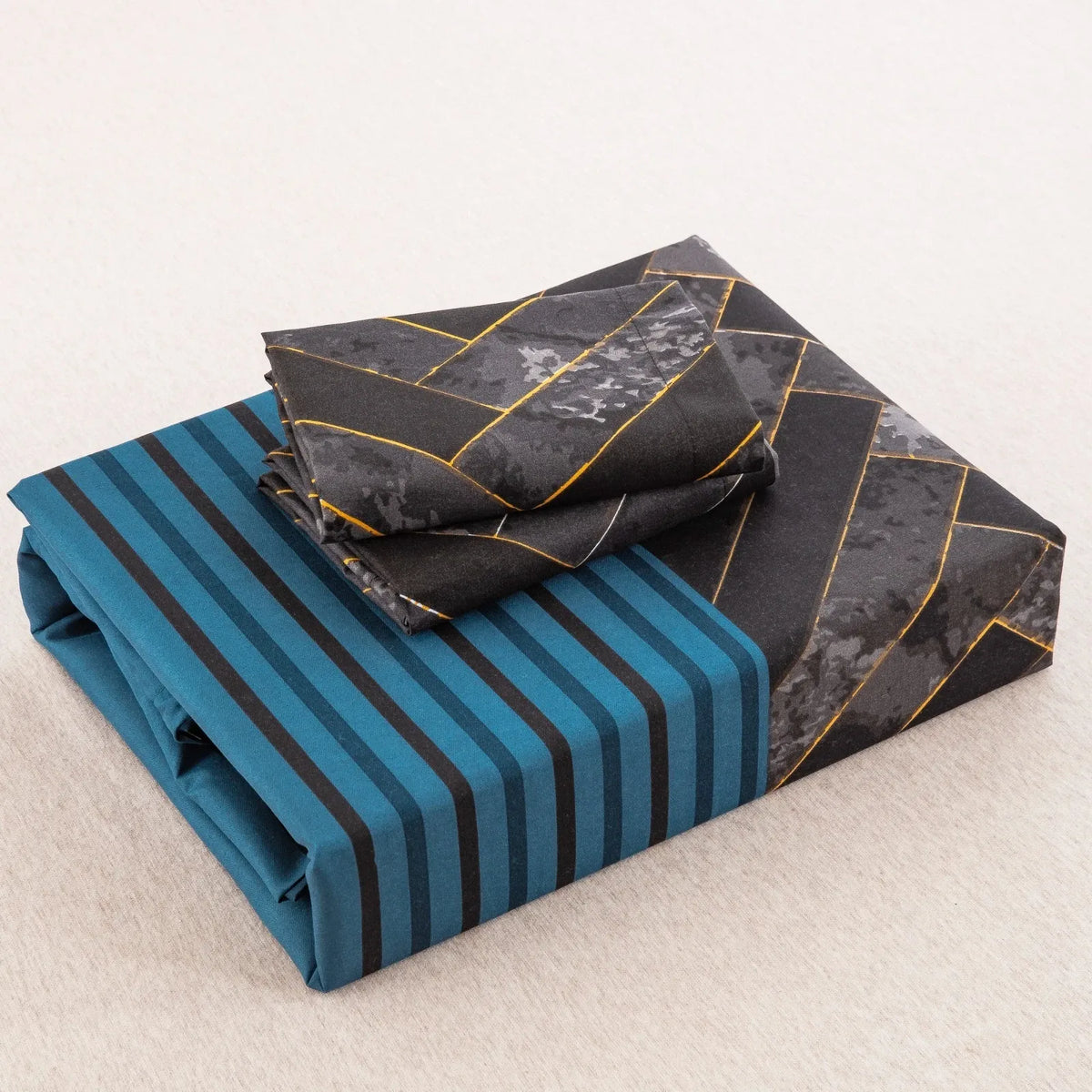 Marble Teal Nero Chevron Luxe Quilt / Doona / Duvet Cover set