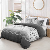 Grey Stripe Aveline Elegance Quilt / Doona / Duvet Cover set