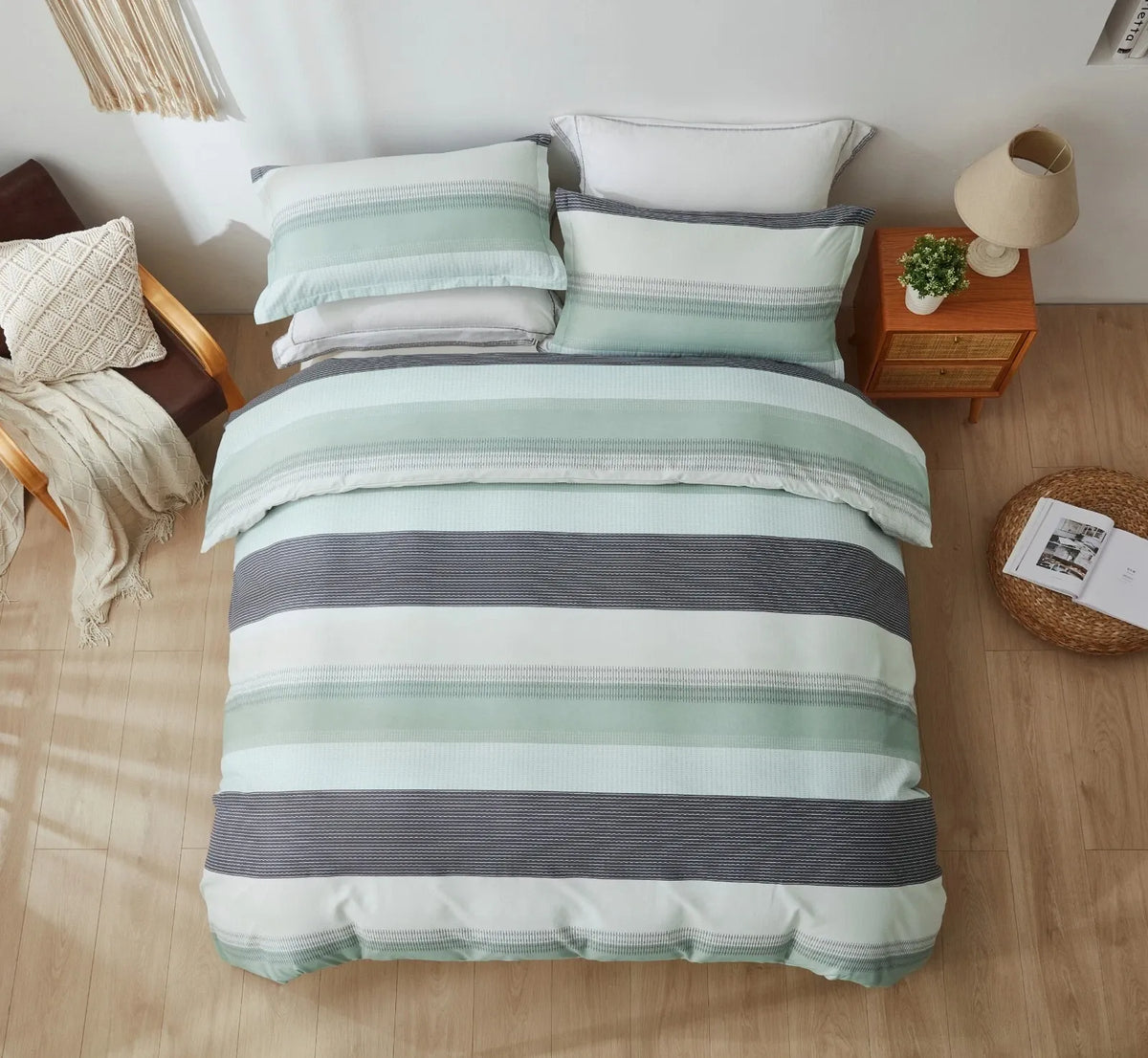 Stripe Bellagio Serenity Quilt / Doona / Duvet Cover set