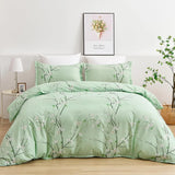 Green Alpine Botanical Quilt / Doona / Duvet Cover set