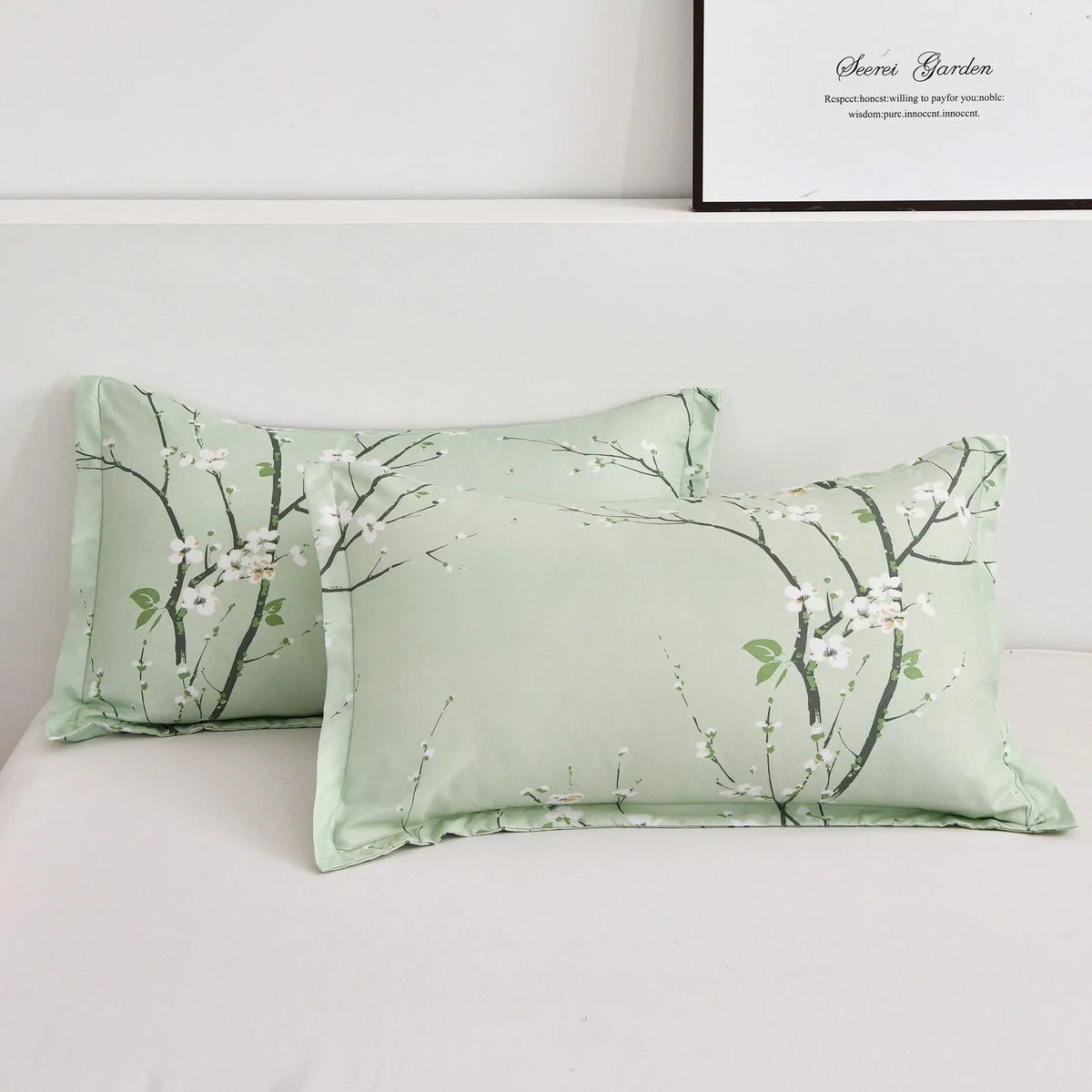 Green Alpine Botanical Quilt / Doona / Duvet Cover set