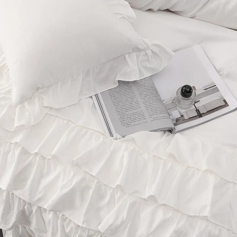 Multi Ruffled Celeste Charm Quilt / Doona / Duvet Cover set