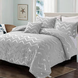 Light Grey Palermo Leaf Quilt / Doona / Duvet Cover set