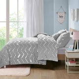 Light Grey Palermo Leaf Quilt / Doona / Duvet Cover set
