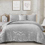Light Grey Palermo Leaf Quilt / Doona / Duvet Cover set