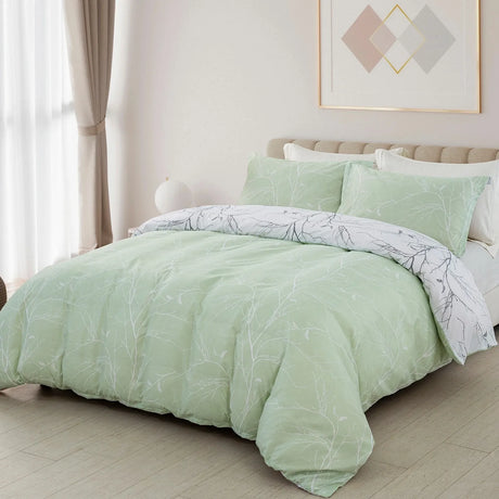 White Leaves Coralie Heritage Quilt / Doona / Duvet Cover set