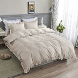 Ruffled Edge Vivienne Ivy Quilt / Doona / Duvet Cover set