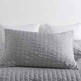 Seersucker Grey Savoy Dahlia Quilt / Doona / Duvet Cover set