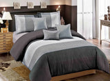 Gray Striped Cannes Gallery Quilt / Doona / Duvet Cover set