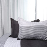 Gray Striped Cannes Gallery Quilt / Doona / Duvet Cover set