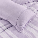 Midnight Calm stripes purple 3‑Piece Bedding – Cozy comforter Style