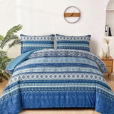 Boho Vibes blue Bedding Set – 3‑Piece Comforter & Pillow Covers