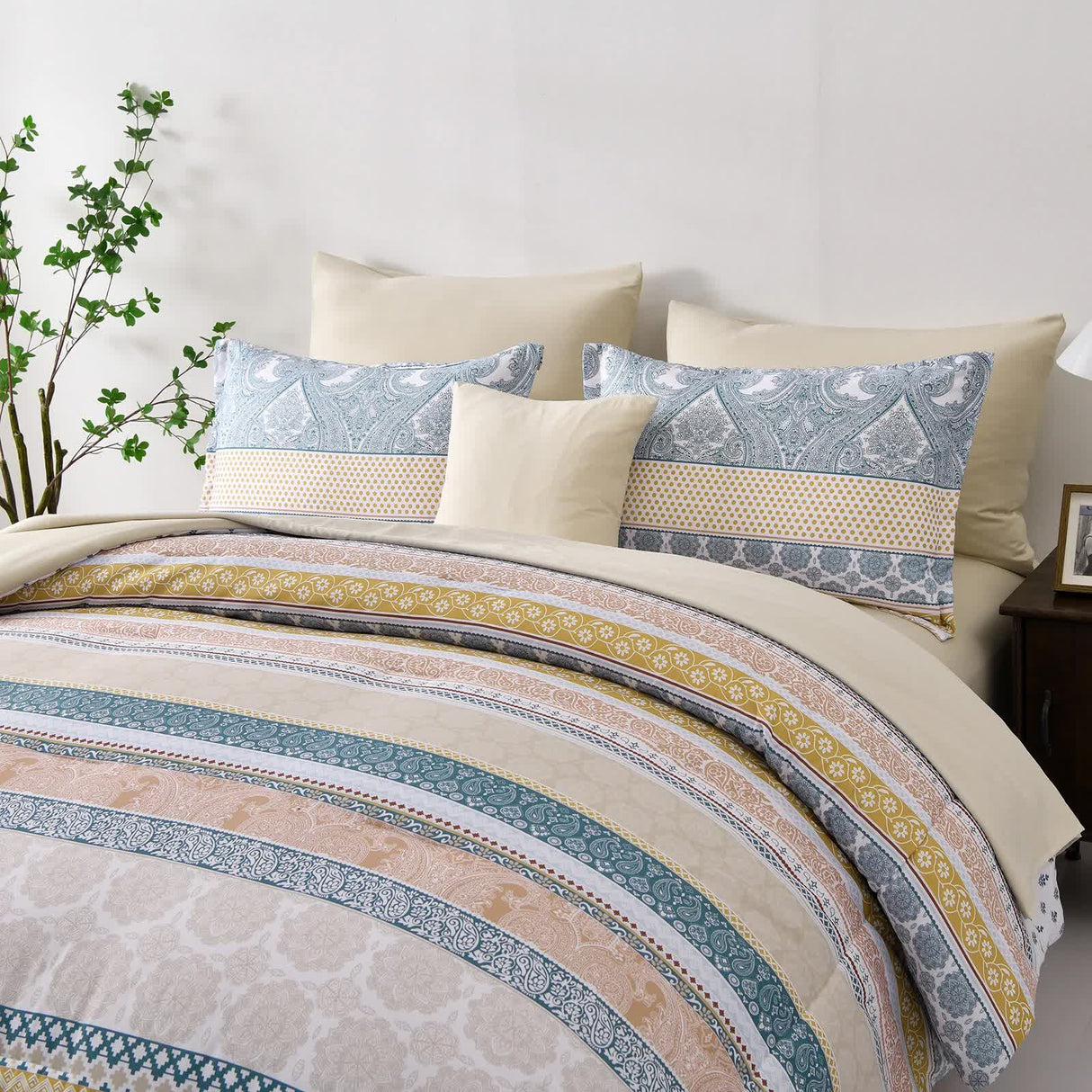Luxe Loft Boho Quilted Comforter & Shams – Trending 3‑Piece Set