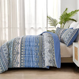 Blue Nordic Stripe Haven Comforter Quilted Doona Set