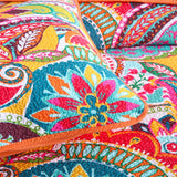 100% Cotton Coral Rainbow Paisley Coverlet Bedspread Set