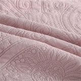 100% Cotton Embossed Blush Medallion Majesty Coverlet Bedspread Set