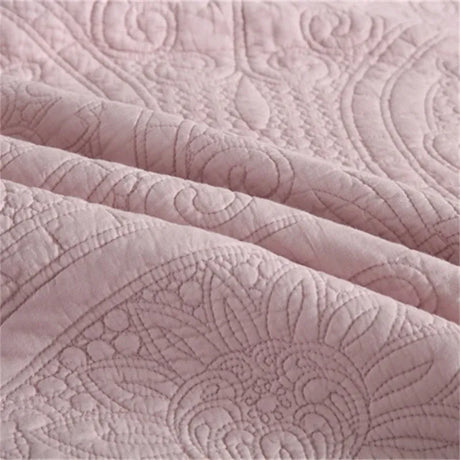 100% Cotton Embossed Blush Medallion Majesty Coverlet Bedspread Set