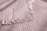 100% Cotton Embossed Blush Rose Coverlet Bedspread Set