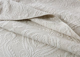 100% Cotton Embossed Ivory Floral Grace Coverlet Bedspread Set