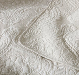 100% Cotton Embossed Ivory Floral Grace Coverlet Bedspread Set