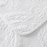 100% Cotton Embossed White Opal Coverlet Bedspread Set