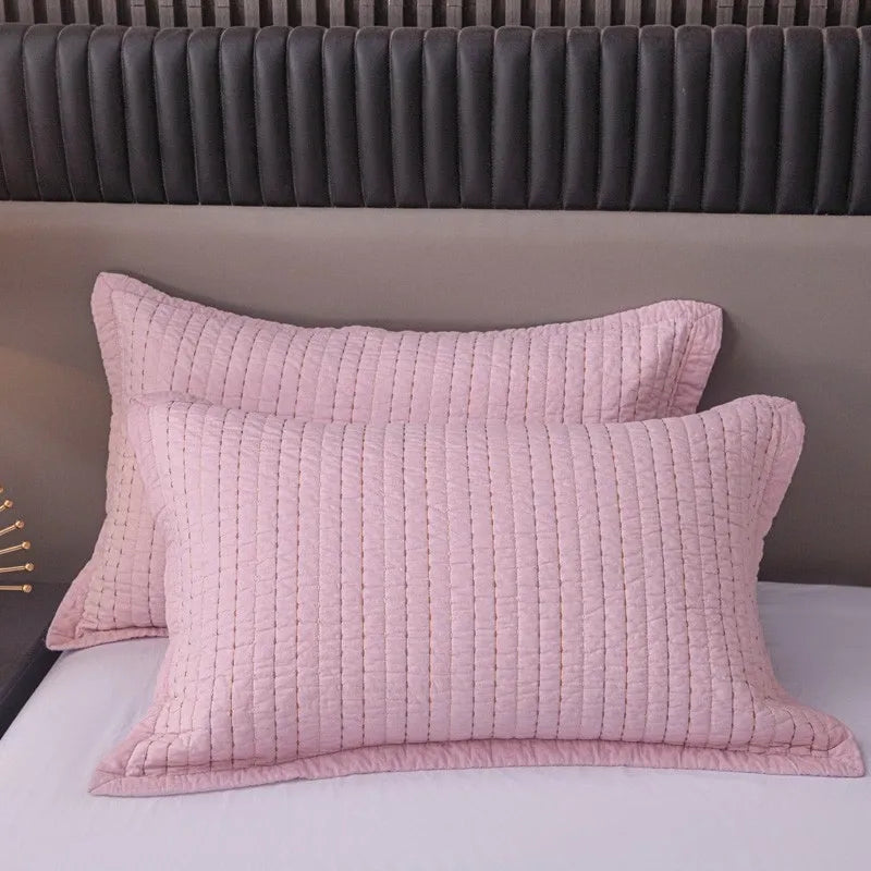 100% Cotton Embossed Pink Stripe Serenity Coverlet Bedspread Set