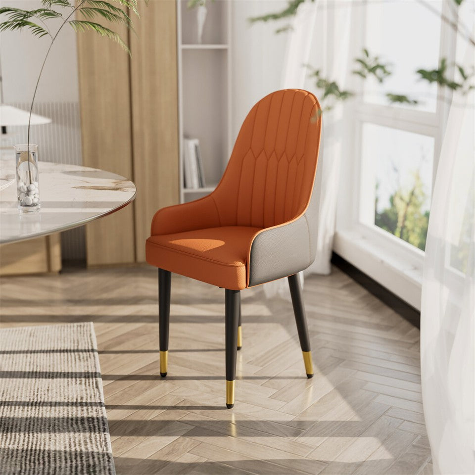 2X Dining Chair Anti-scratch Leather Padded Seat Kitchen Chair
