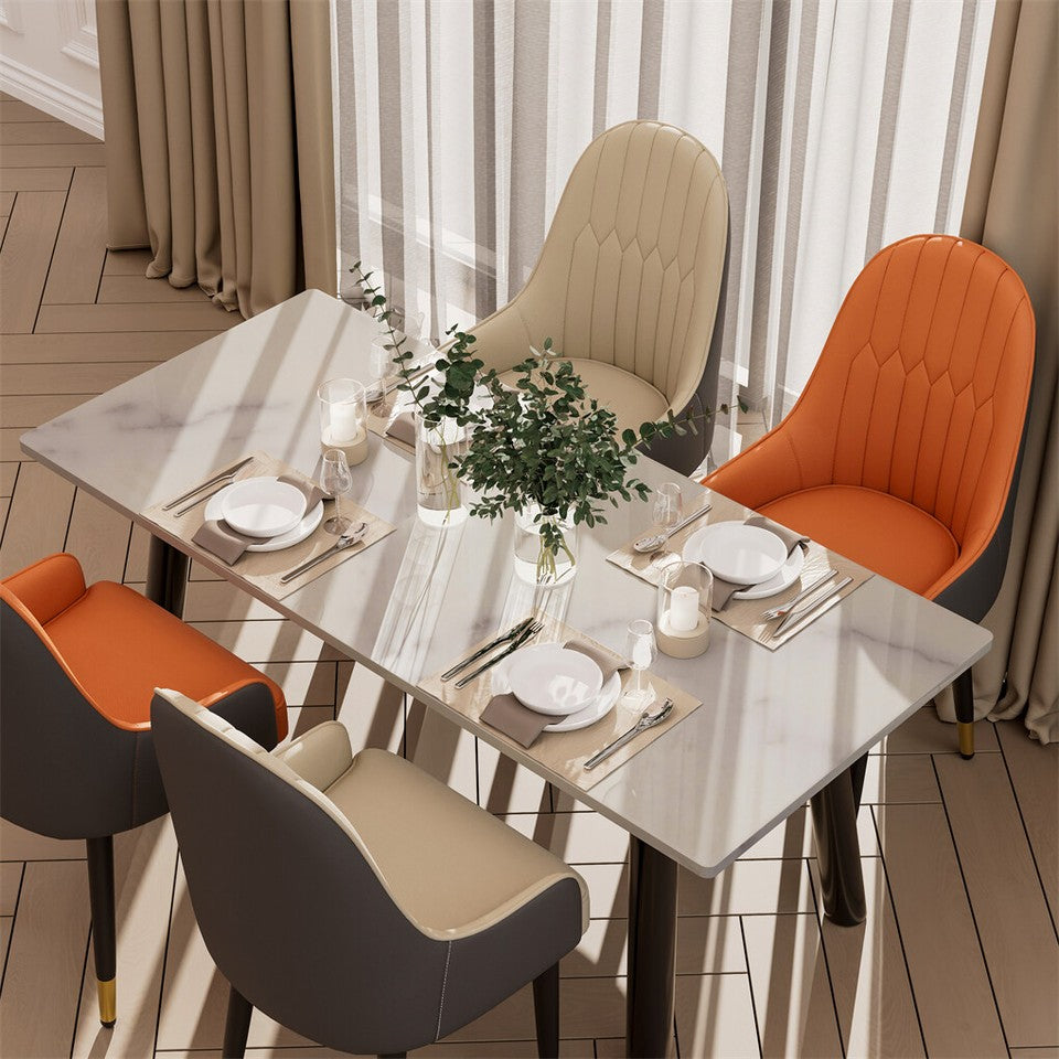 2X Dining Chair Anti-scratch Leather Padded Seat Kitchen Chair