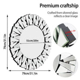 Silver Sunburst Round Wall Mirror