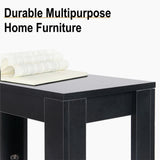 Rustic 2 Tier Side Table Open Accent Table Bedside Storage Slim Coffee End Table