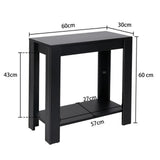 Rustic 2 Tier Side Table Open Accent Table Bedside Storage Slim Coffee End Table