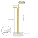 Double Pole Metal Coat Rack with Marble Base - Free Standing Clothes and Hat Stand AU