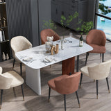 Upscale Marble Dining Table 4-6 Seat Rectangle Kitchen Table Robust Table Bases