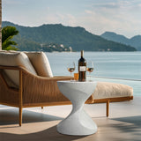 Hourglass Shaped Lightweight Concrete Sofa Side Table Bedside Table Nightstand