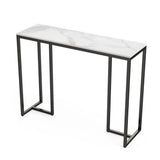 Modern Heavy Real Stone Console Table Hallway Entryway Table Metal Narrow Desk