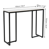 Modern Heavy Real Stone Console Table Hallway Entryway Table Metal Narrow Desk