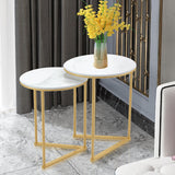 Set of 2 Sintered Stone Nesting End Tables