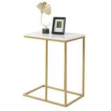 Heavy-Duty C-Shaped End Table with Storage
