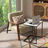 C-Shaped Marble Accent Side Table