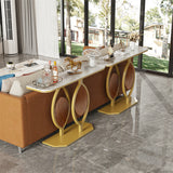 Noble and Elegant Sintered Stone Console Table Hallway Table with Strong Metal Frame