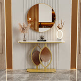 Noble and Elegant Sintered Stone Console Table Hallway Table with Strong Metal Frame