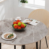 High-End Marble Round Kitchen Dining Table Sintered Stone Restaurant Table 80 x 80 cm