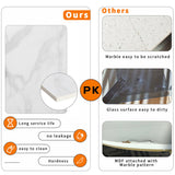 High-End Marble Round Kitchen Dining Table Sintered Stone Restaurant Table 80 x 80 cm