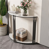 Half Moon Console Table Marble Semi-Circle Entrance Hall Table
