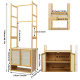 High Strength Bamboo Clothing Rack Closet Organizer Storage Cabinet & Shoe Shelf