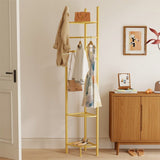 Fin Heavy Duty Clothes Stand Space-Saving Corner Coat Hat Shoes Rack Bedroom