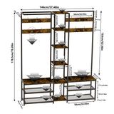 Xxl Corner Coat Stand Widen Depth Bench Shoe Rack Storage Shelves 10 Dual Hooks