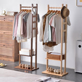Versatile Strong Bamboo Clothes Hanger Rod Stand Scarf Hat Holder Storage Shelf