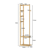 Versatile Strong Bamboo Clothes Hanger Rod Stand Scarf Hat Holder Storage Shelf