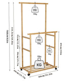 Double Rail Heavy Strong Rolling Clothes Rack with Trousers Rack & Bottom Shelf